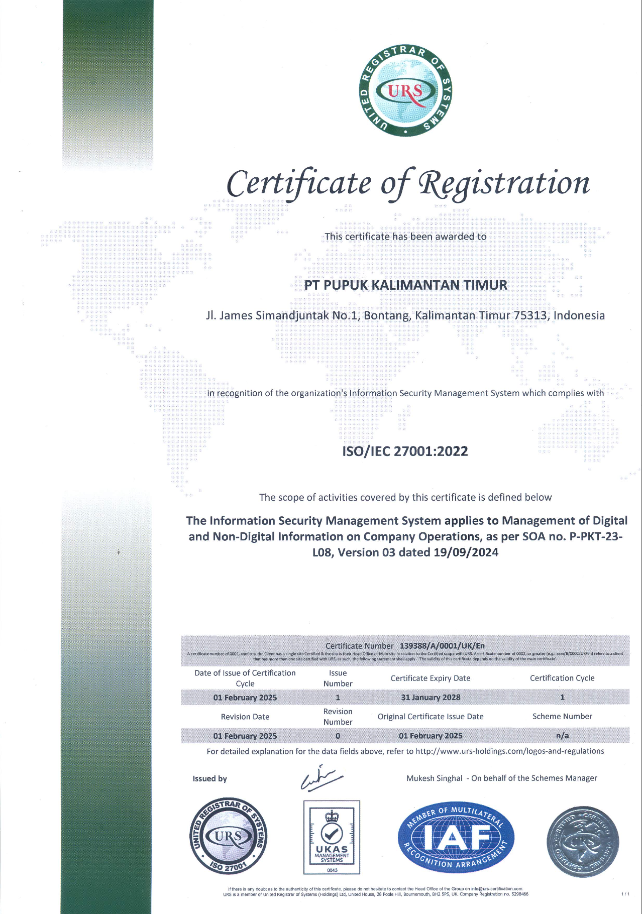 ISO 27001:2022 Sistem Manajemen Keamanan Informasi